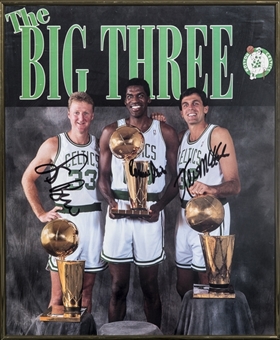 Larry Bird, Robert Parish & Kevin McHale Signed Boston Celtics "The Big Three" Framed 16x20 Photo (Beckett)